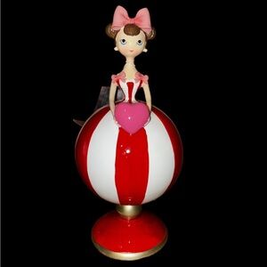 Bella Luxx Red and White Figurine with Pink Bow